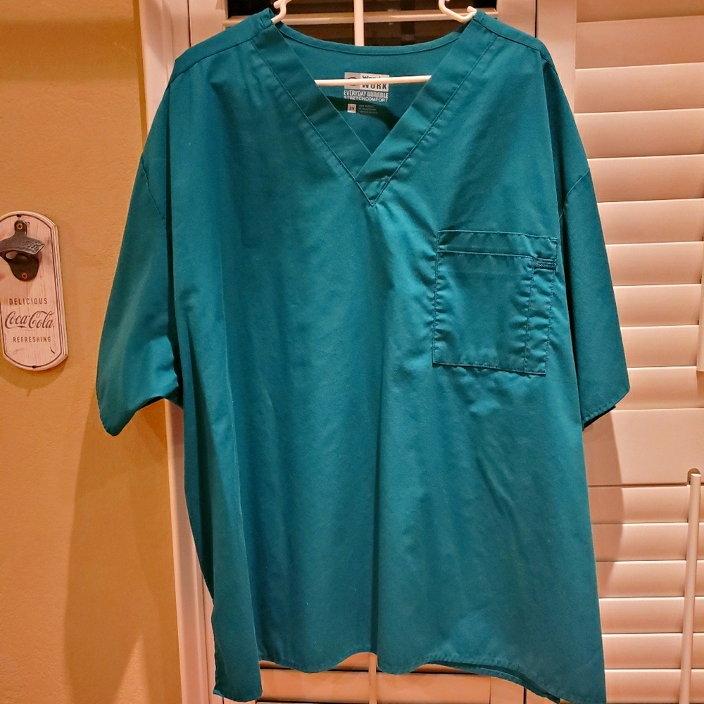 Blue scrub top